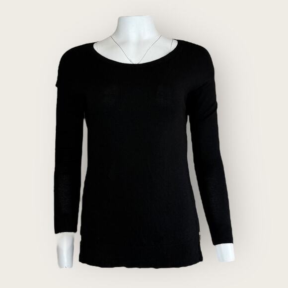 Banana Republic | Boat Neck Zipper Sides Long Sleeve | Black | Small - Picture 1 of 16